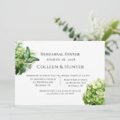 Groene Hydrangea Bloemenvlinder repetitie diner Kaart (Staand voorkant)