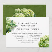 Groene Hydrangea Bloemenvlinder repetitie diner Kaart (Voorkant / Achterkant)