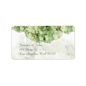 Groene Hydrangea Bruiloft Retouradres Labels (Voorkant)