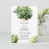 Groene Hydrangea Vlinder Cupcake Vrijgezellenfeest Kaart (Staand voorkant)