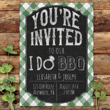 Groene I Do BBQ Bridal & Wedding Shower Uitnodigin