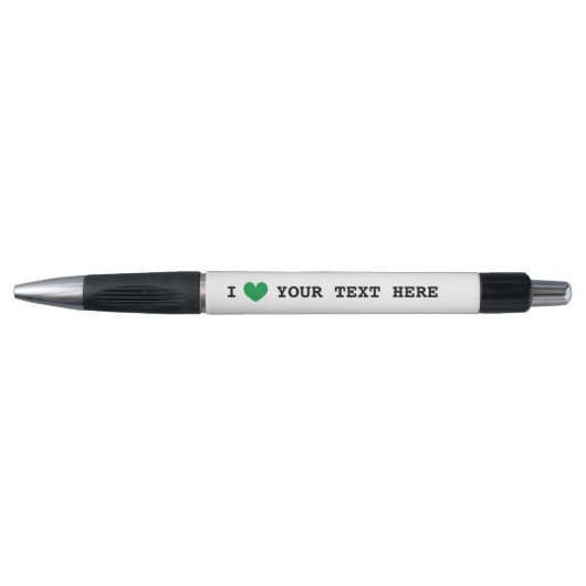 Groene I-hartpromo-pennen met aangepaste i-love-te Pen (Voorkant)