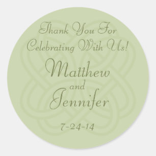 Groene Ierse knoop Custom Wedding Favor Labels
