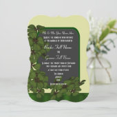 groene Ierse shamrock bruiloft Kaart (Staand voorkant)