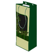 Groene Ierse shamrock gepersonaliseerde bruiloft Wijn Cadeautas (Achterkant Gekanteld)
