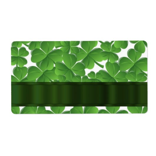 Groene Ierse shamrocken gepersonaliseerd Etiket (Voorkant)