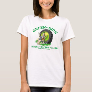 Groene IJzeren Antiek Tractors Pullers T-shirt