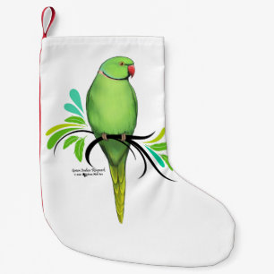 Groene Indische ringnek Parrot Kleine Kerstsok