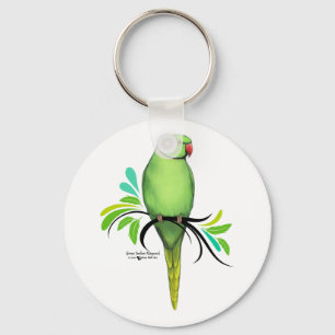 Groene Indische ringnek Parrot Sleutelhanger