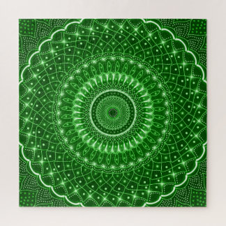 Groene Indische spirituele moderne helende mandala Legpuzzel