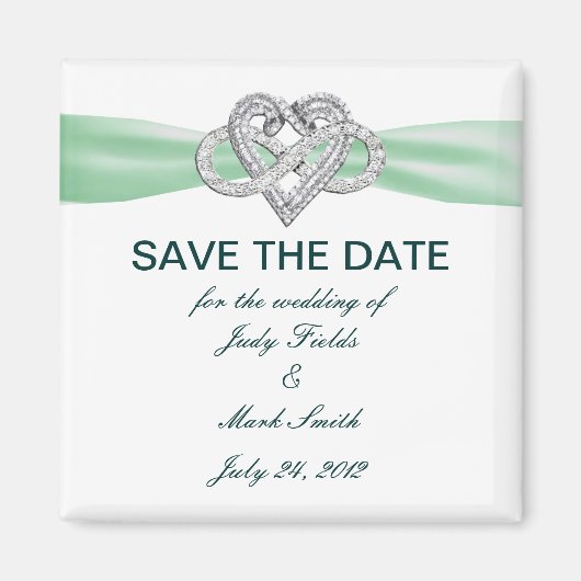 Groene Infinity Heart sparen de Datum Magnet Magneet (Voorkant)