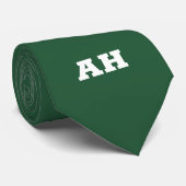 Groene Initiaal Bruidsjonkers Monogram Monogrammen Stropdas (Opgerold)