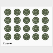 Groene Initialen Ronde Sticker (Vel)