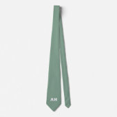 Groene initiële bruidsjonkers monogram monogrammed stropdas (Voorkant)