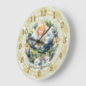  groene Inspirerend Angel Cherub Grote Klok (Hoek)