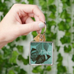 Groene Inspirerende Hoop Vlinder Sleutelhanger