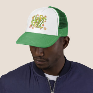 Groene Inspirerende Woord Hoop Kunst Hoed Trucker Pet