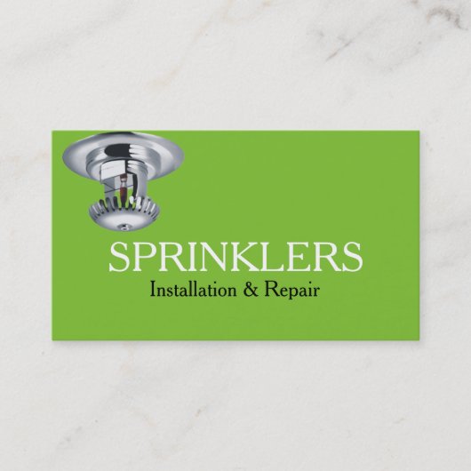 Groene installatie en reparatie van het Sprinkler- Visitekaartje (Voorkant)