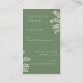 Groene interieurontwerper Verticale Visitekaartjes (Achterkant)