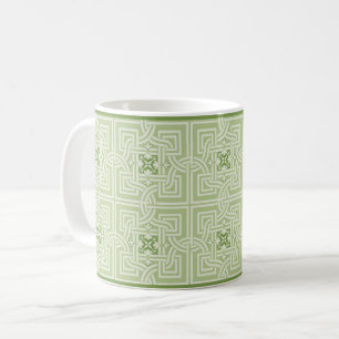 Groene Interlaced Blocks Coffee Mok