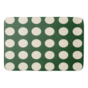 Groene ivoor kleur polka stippen badmat