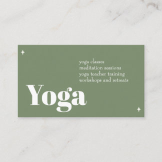 Groene Ivoren Minimalistische Yoga Visitekaart Visitekaartje