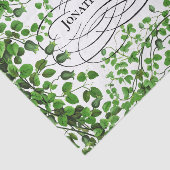 Groene Ivy met Monogrammed Name Tissuepapier (Detail)