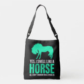 Groene ja, ik ruik als een paard crossbody tas (Achterkant)