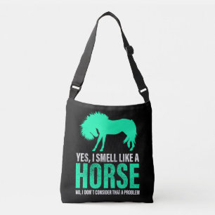 Groene ja, ik ruik als een paard crossbody tas