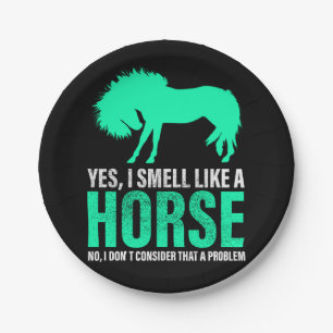 Groene ja, ik ruik als een paard papieren bordje
