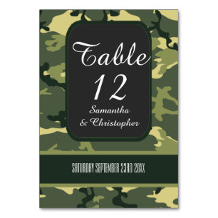 Groene jacht of militaire camo bruiloft kaart