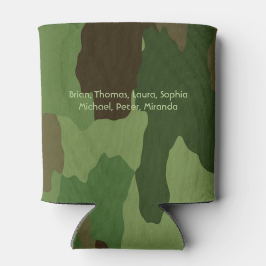 Groene jagers camouflage en wildlife print blikjeskoeler (Achterkant)