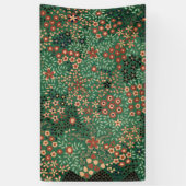 Groene Japanse bloem achtergrond traditionele flor Spandoek (Verticaal)