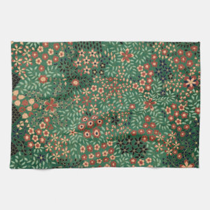 Groene Japanse bloem achtergrond traditionele flor Theedoek