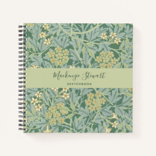 Groene Jasmin Bloempatroon Schetsboek Notitieboek
