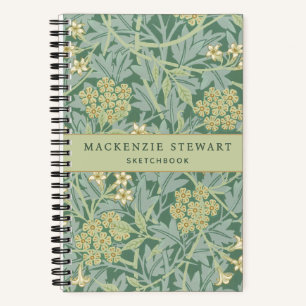 Groene Jasmine Bloempatroon Schetsboek Notitieboek