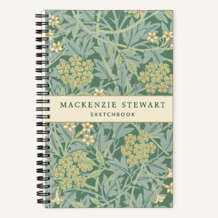 Groene Jasmine Botanische Patroon Schetsboek Notitieboek
