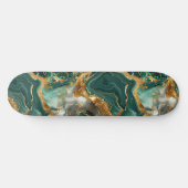 Groene Jaspis & gouden aderen. Skateboard (Horizontaal)