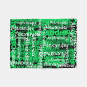 Groene jongen's All-over Name Collage Persoonlijk Fleece Deken (Voorkant (Horizontaal))