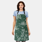 Groene Jouy-doek Schort (Gedragen)