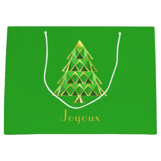 Groene Joyoux Noel Gift Bag Groot Cadeauzakje (Voorkant)