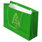 Groene Joyoux Noel Gift Bag Groot Cadeauzakje (Voorkant Gekanteld)