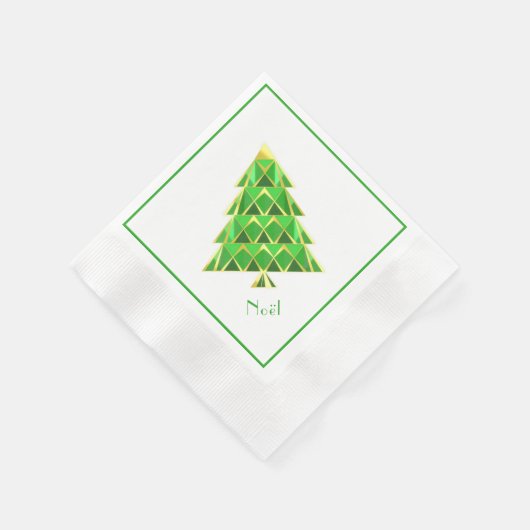Groene Joyoux Noel Papier servet (Hoek)