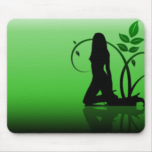 Groene Juffersilhouet Muismat