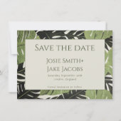 Groene junglebladeren Save the Date kaart (Voorkant)