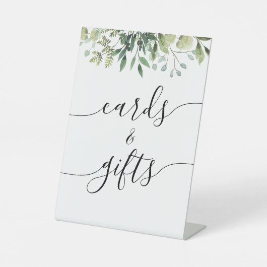 Groene kalligrafie Huwelijkskaarten en Cadeaus Reclamebord Met Voetstuk (Voorkant)