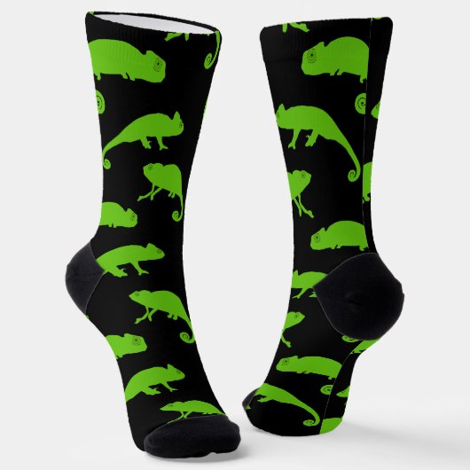 groene kameleonreptiel sokken (Gebogen)