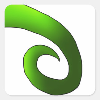Groene kameleonstaart vierkante sticker