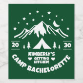 Groene Kamp Bachelorette-feestje Wijn Etiket (Enkel label)