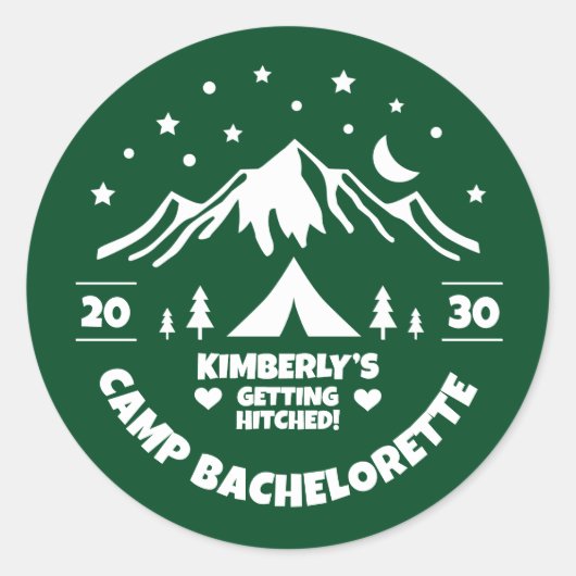 Groene Kamp Bruid met Juffers Ronde Sticker (Voorkant)